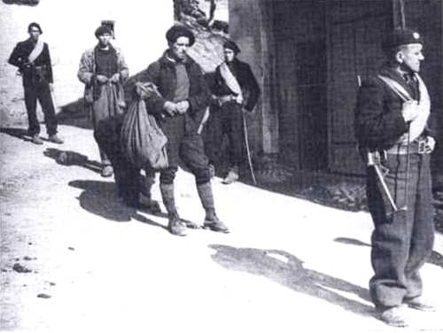 Arrestation de maquisards par la milice à Izon la Bruisse